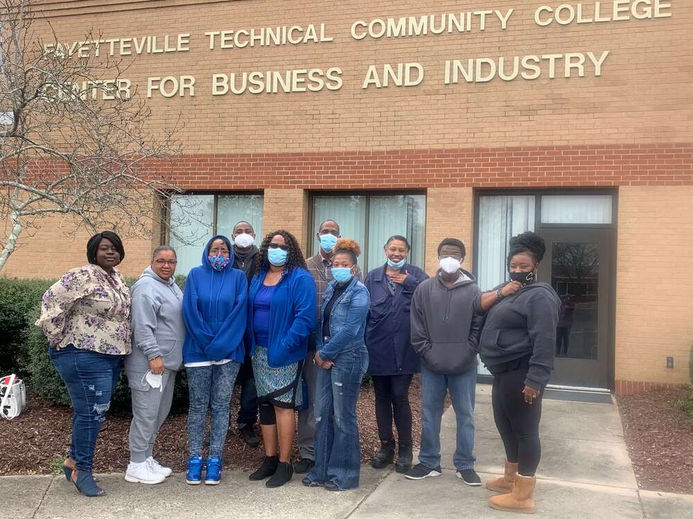 Front Row, left to right, Desiree Elliott, Tori Barnes, Alexa Nash, Tamiko Hill, and Symone Johnson.  Second row, left to right, Alseny Soumah, Charlies Mott, Kim Williams, Jaimil McIntyre, and Shronda Hodges.  