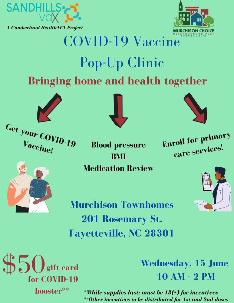 Vaccine Pop-Up and Other Healthcare Services Flyer - All content as listed above
