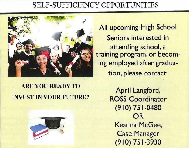Self-Sufficiency Opportunities-Adjusted flyer, the information on this flyer is in the text above. 