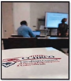 Carolina Council logo on a table.