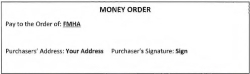 How to fill out the front of a money order.