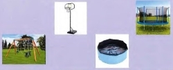 Items that FMHA residents are not allowed to have. Swing set, Basketball hoop, swimming pool, and trampoline..