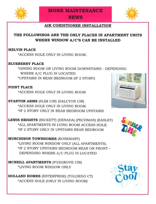 Air Conditioner Installation flyer. All information as listed below.