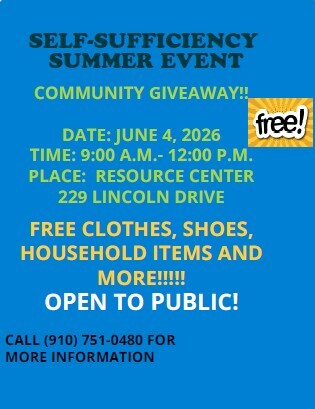 Self-Sufficiency event flyer. All information as listed below.